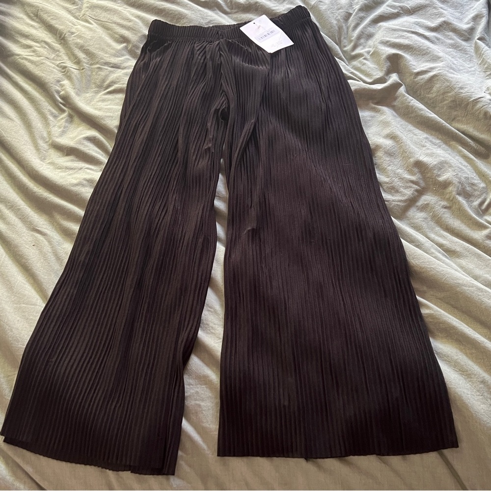 Oak + Fort Wide Leg Pleated Pant
